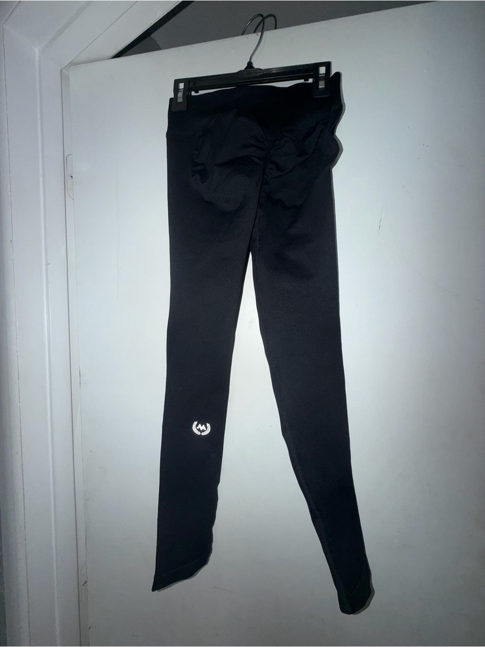 Black Active Leggings with Subtle Logo